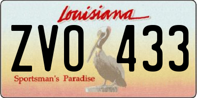 LA license plate ZVO433