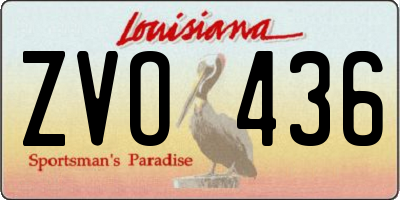 LA license plate ZVO436