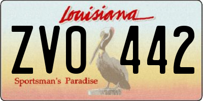 LA license plate ZVO442