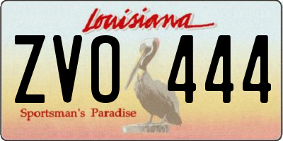 LA license plate ZVO444