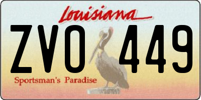 LA license plate ZVO449