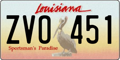 LA license plate ZVO451