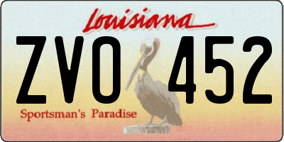 LA license plate ZVO452