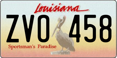 LA license plate ZVO458