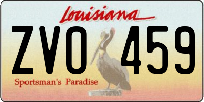 LA license plate ZVO459