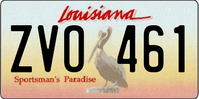 LA license plate ZVO461