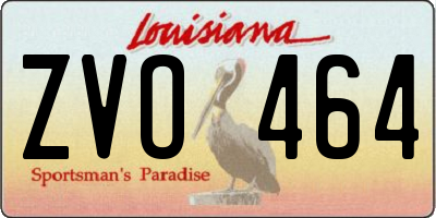 LA license plate ZVO464