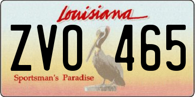 LA license plate ZVO465