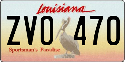 LA license plate ZVO470