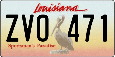 LA license plate ZVO471