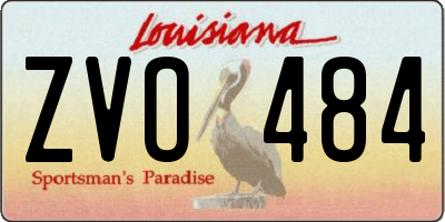 LA license plate ZVO484