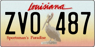 LA license plate ZVO487