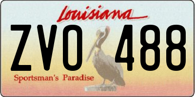 LA license plate ZVO488
