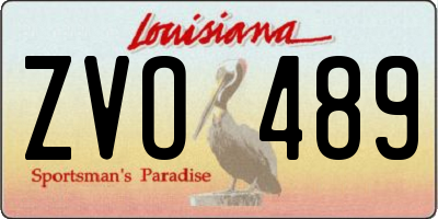 LA license plate ZVO489