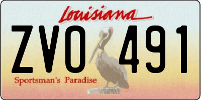 LA license plate ZVO491