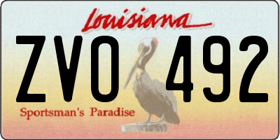 LA license plate ZVO492