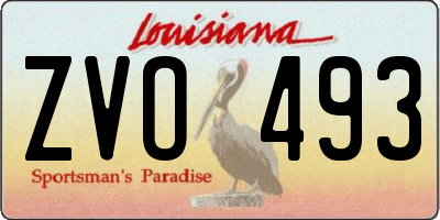 LA license plate ZVO493