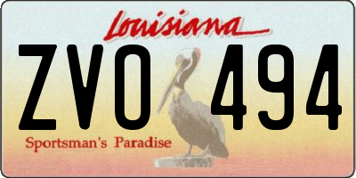 LA license plate ZVO494