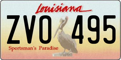 LA license plate ZVO495