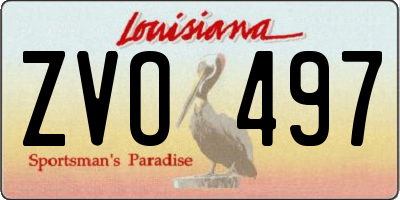 LA license plate ZVO497