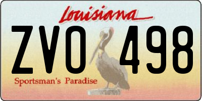 LA license plate ZVO498