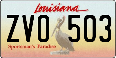 LA license plate ZVO503