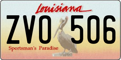 LA license plate ZVO506
