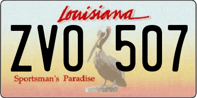 LA license plate ZVO507