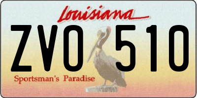 LA license plate ZVO510