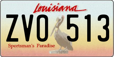 LA license plate ZVO513