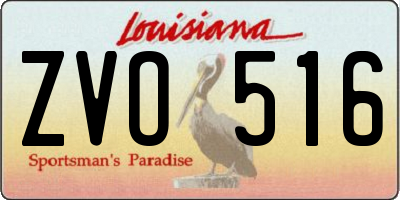 LA license plate ZVO516