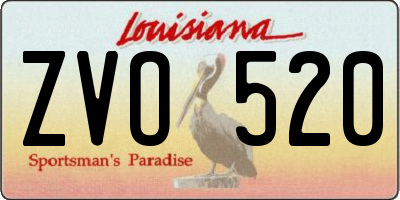 LA license plate ZVO520