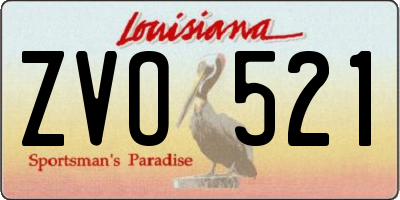 LA license plate ZVO521