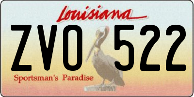 LA license plate ZVO522