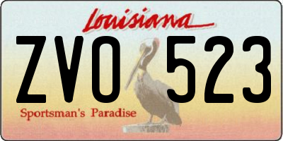 LA license plate ZVO523