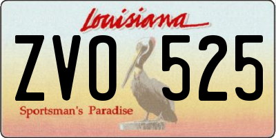 LA license plate ZVO525