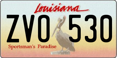 LA license plate ZVO530