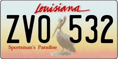 LA license plate ZVO532