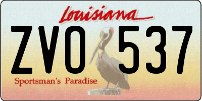 LA license plate ZVO537