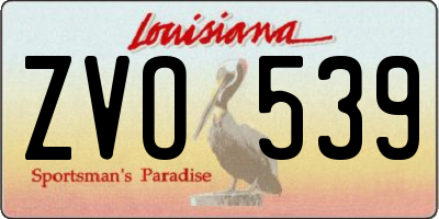 LA license plate ZVO539