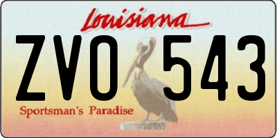 LA license plate ZVO543