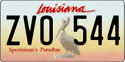 LA license plate ZVO544