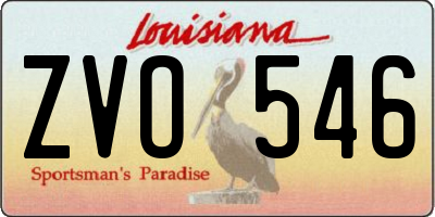 LA license plate ZVO546