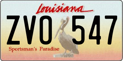 LA license plate ZVO547