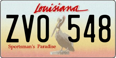 LA license plate ZVO548