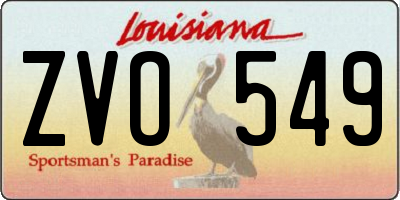 LA license plate ZVO549