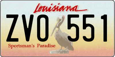 LA license plate ZVO551