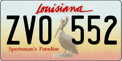 LA license plate ZVO552