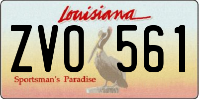 LA license plate ZVO561