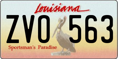 LA license plate ZVO563